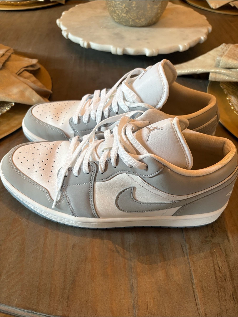 Nike Air Jordan 1 Low - White and Light Gray